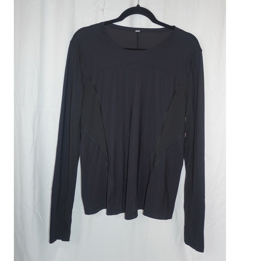 Lululemon Black Athletic Shaping Long Sleeve Crew Top Classic Size 12